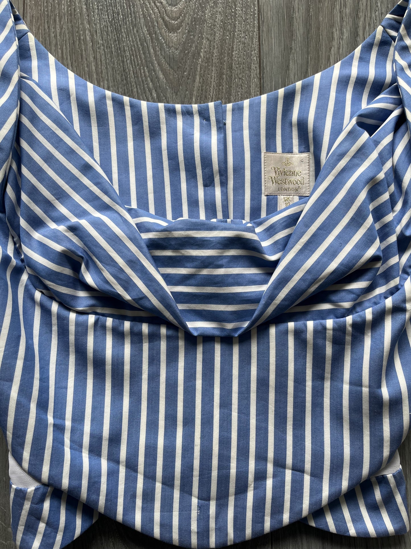 Vivienne Westwood Gold Label spring summer 1998 blue and white stripped corset