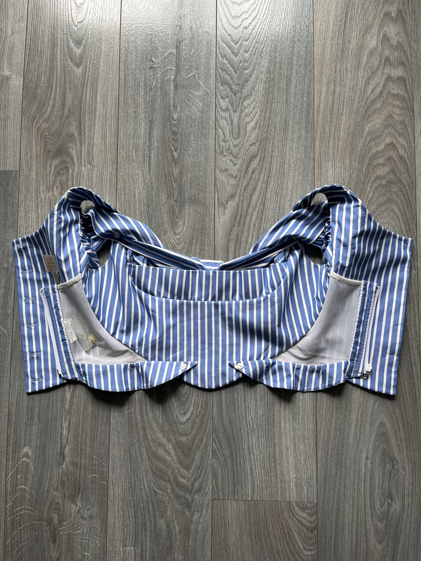 Vivienne Westwood Gold Label spring summer 1998 blue and white stripped corset