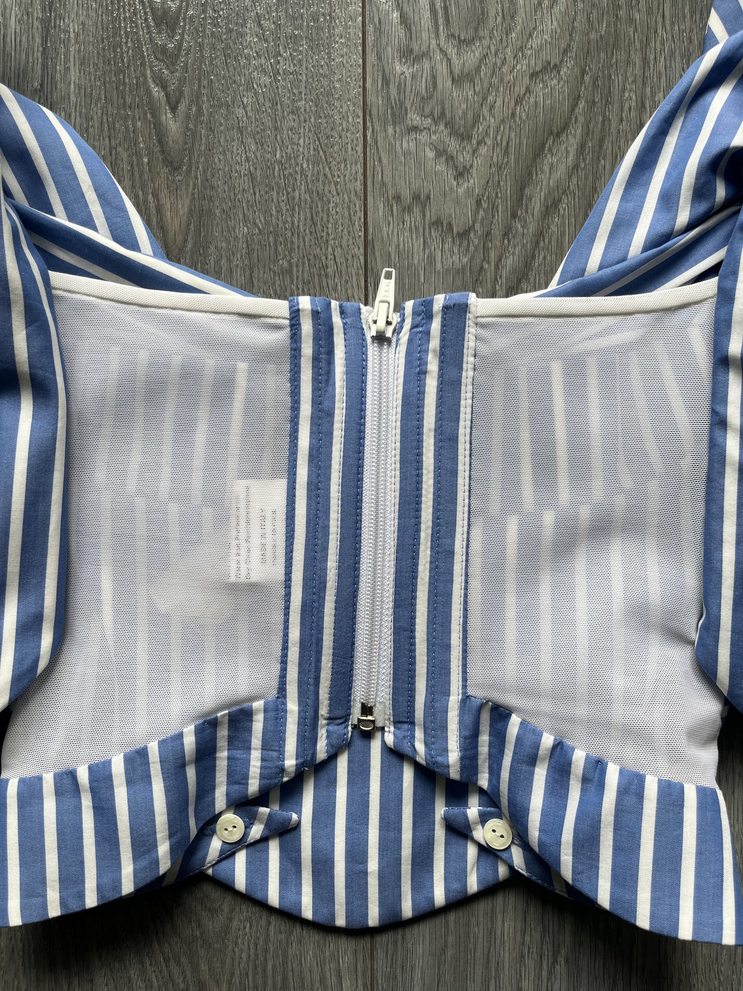 Vivienne Westwood Gold Label spring summer 1998 blue and white stripped corset
