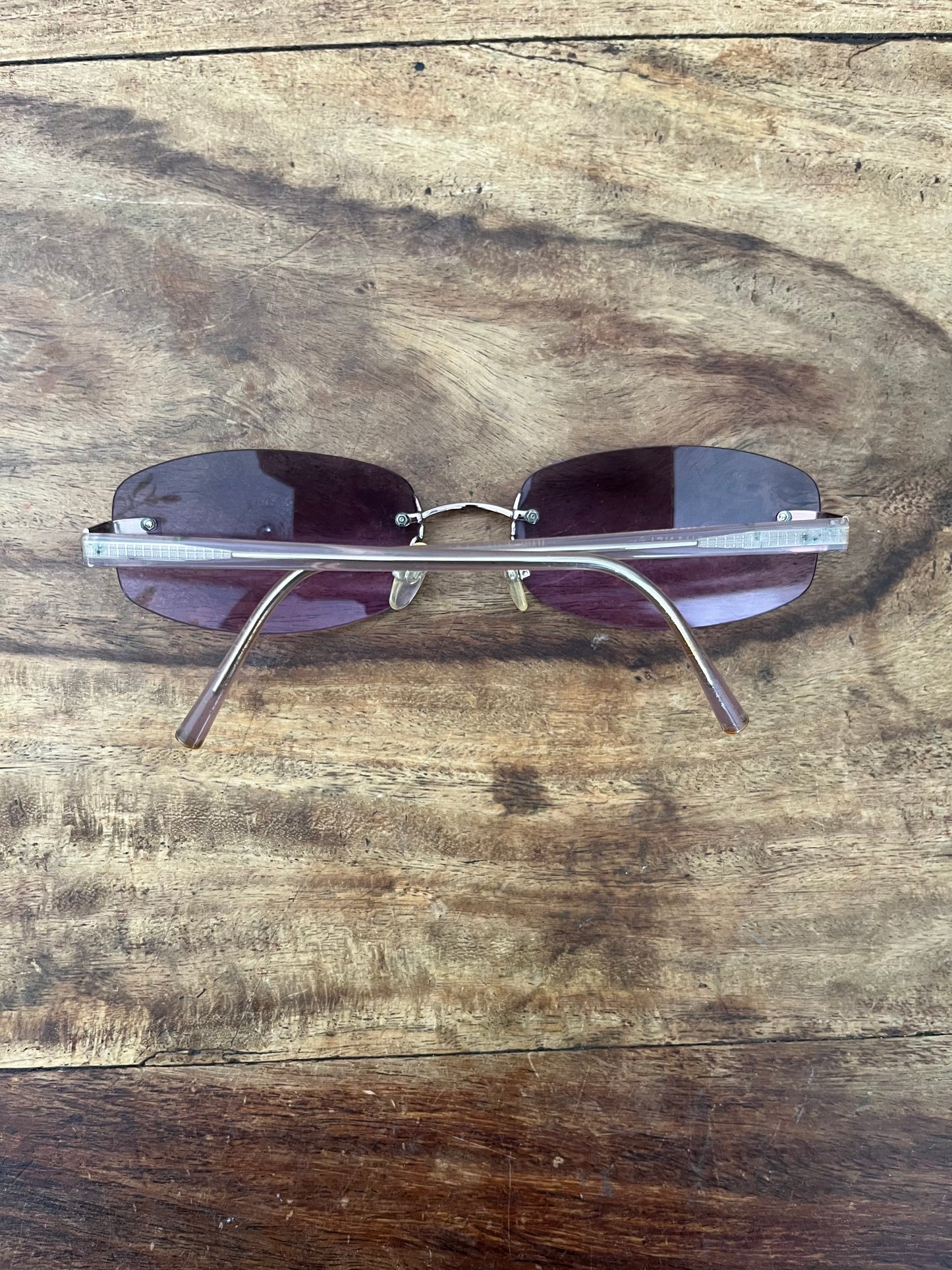 Chanel round frameless sunglasses purple