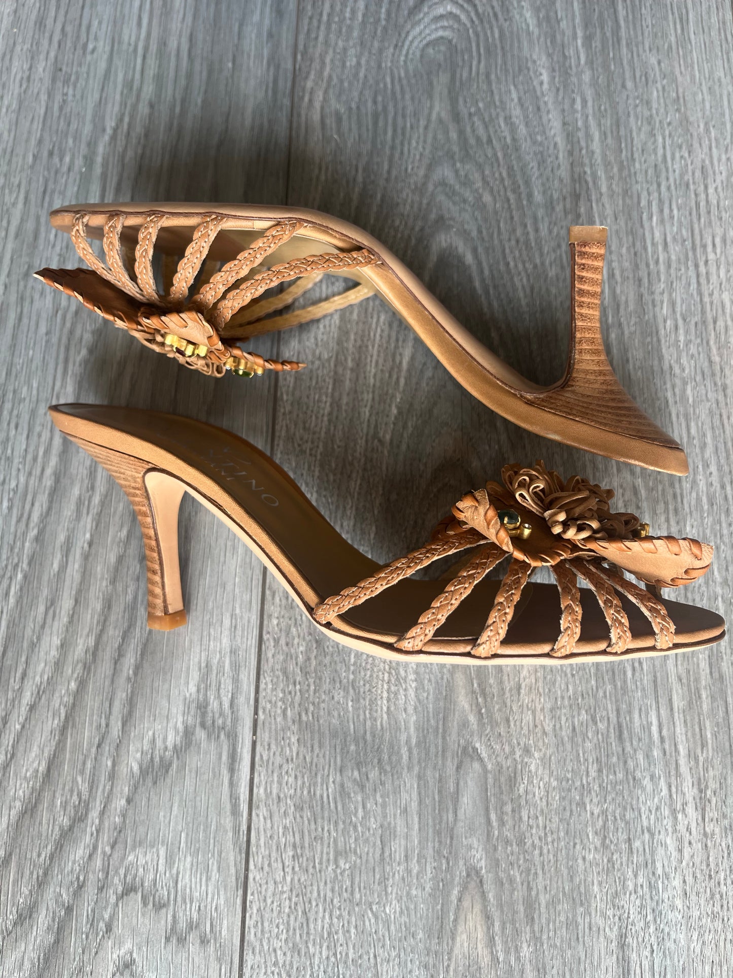 Valentino floral gemstones kitten heels 37 EU/6 US